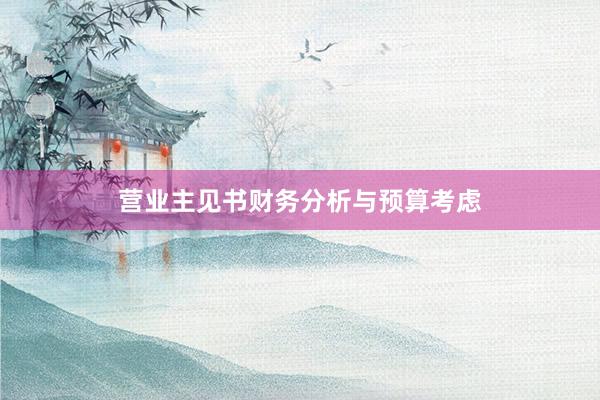 营业主见书财务分析与预算考虑